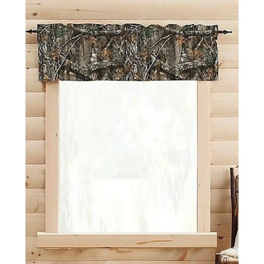 Camo Realtree Edge Tapestry Valance Curtain Cabin Country Hunting Camp Lodge